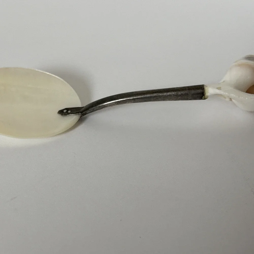 Vintage Mother of Pearl Silverplate Caviar Spoon
